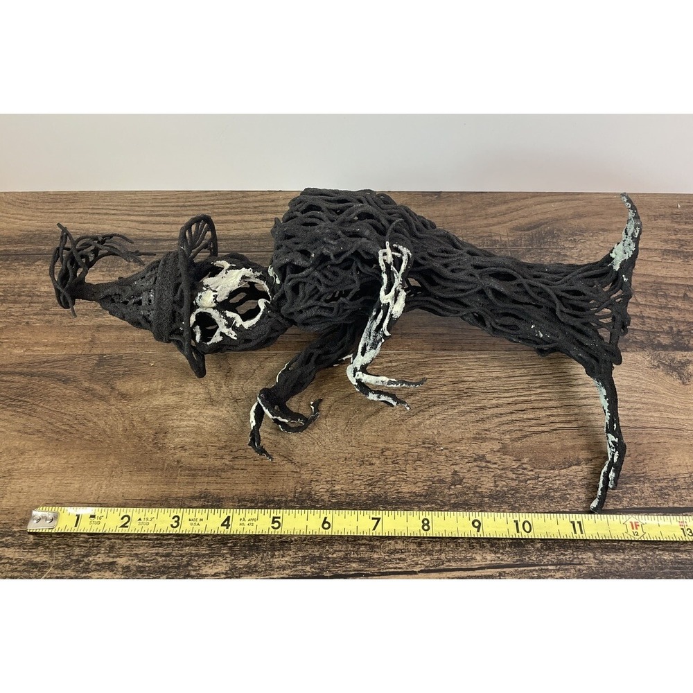 Halloween Witch 12" Figure Glow in the Dark Face Hands Wire Feel Wicker - Picture 7 of 8